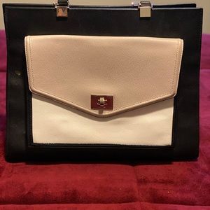 Black and cream Kate Spade tote.